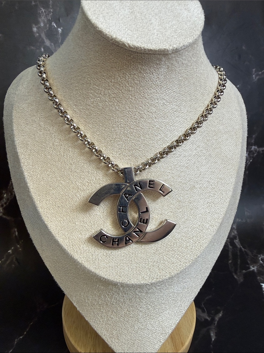 Rare Silver Chanel necklace from 98P